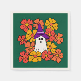 Servilleta De Papel Fall Floral Halloween Ghost