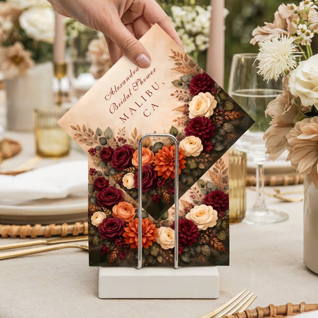 Servilleta De Papel Fall Floral Romance Bridal Shower (Subido por el creador)