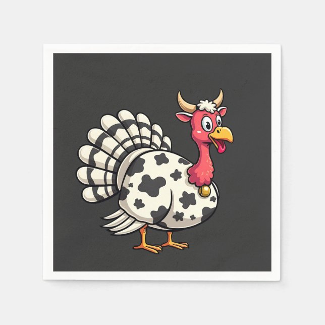 Servilleta De Papel Fall Funny Fall Head of Cow en Turquía, Día de Acc (Anverso)