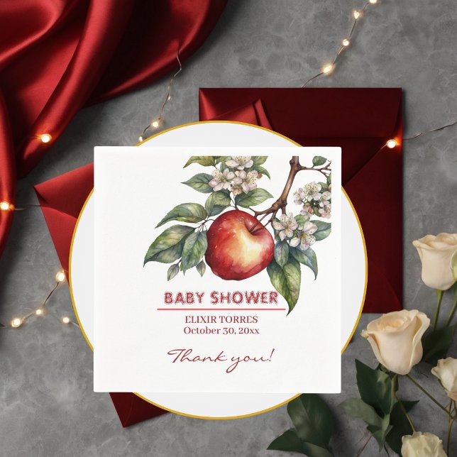 Servilleta De Papel Fall Harvest Apple Branch Floral Baby Shower (Subido por el creador)
