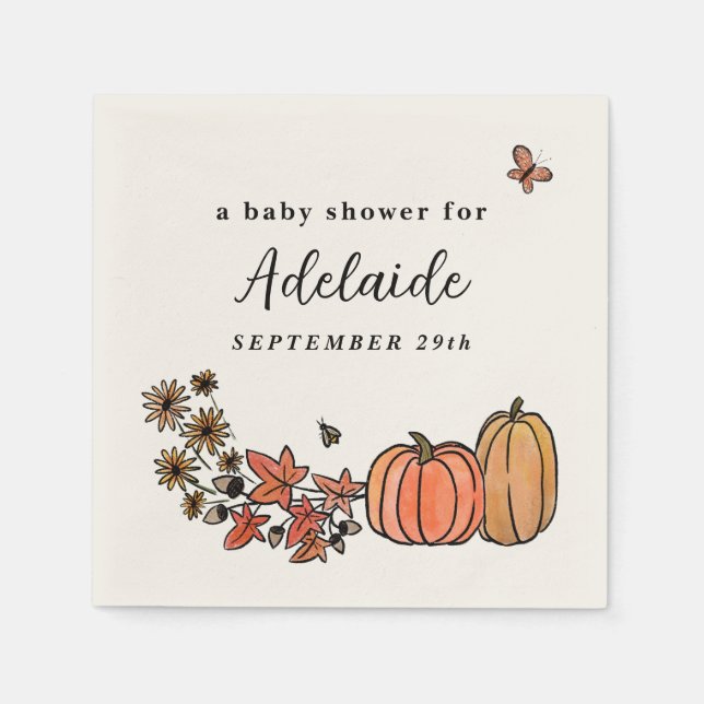 Servilleta De Papel Fall Harvest Autumt Sexo Neutral Baby Shower (Anverso)