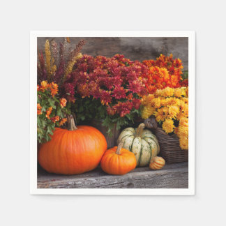 Servilleta De Papel Fall Harvest Tablescape - Autumn Pumpkins Flowers