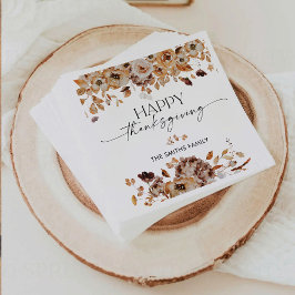 Servilleta De Papel Fall Leaves Thanksgiving Dinner Paper Napkin