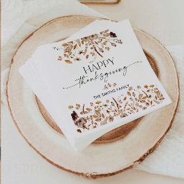 Servilleta De Papel Fall Leaves Thanksgiving Dinner Paper Napkin