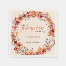 Servilleta De Papel Fall Otoño Calabaza Watercolor Elegante Baby Showe
