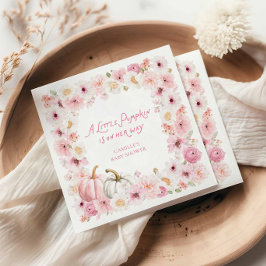 Servilleta De Papel Fall Pink Pumpkin Girl Baby Shower