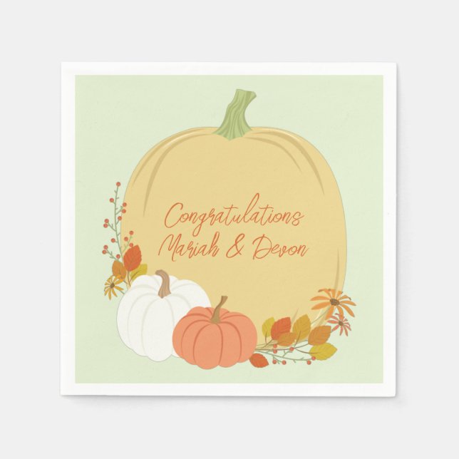 Servilleta De Papel Fall Pumpkin Baby Shower (Anverso)