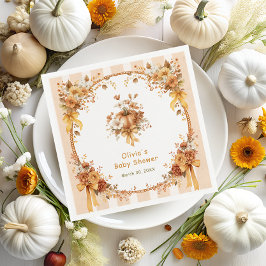 Servilleta De Papel Fall Pumpkin Floral Baby Shower  Napkins