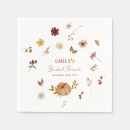 Servilleta De Papel Fall Pumpkin Wildflower Bridal Shower