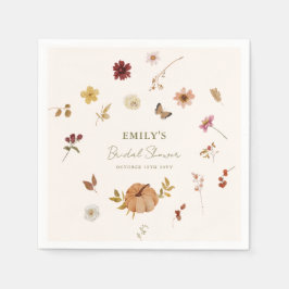 Servilleta De Papel Fall Pumpkin Wildflower Bridal Shower