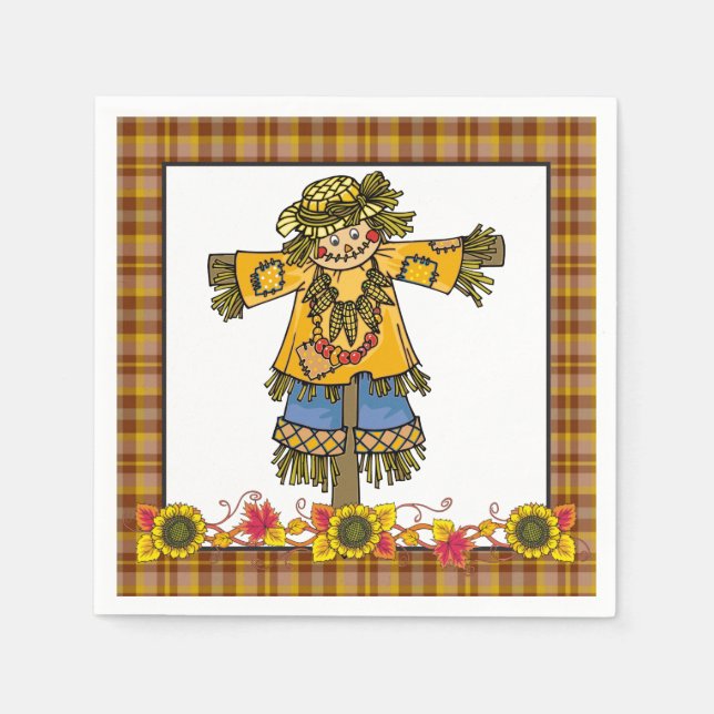Servilleta De Papel Fall Scarecrow en papel (Anverso)