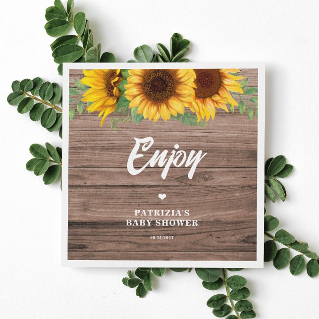 Servilleta De Papel Fall Sunflower | Papel Baby Shower (Subido por el creador)