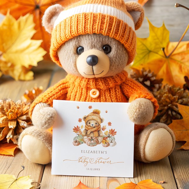 Servilleta De Papel Fall Teddy Bear Baby Shower (Subido por el creador)
