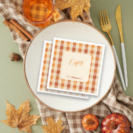 Servilleta De Papel Fall Vibes Plaids Thanksgiving Party Customize