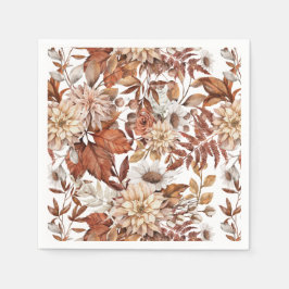 Servilleta De Papel Fall Watercolor Floral Baby Shower