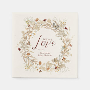 Servilleta De Papel Fall Watercolor Wildflower Baby Shower