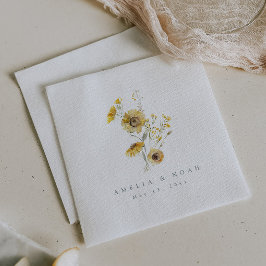 Servilleta De Papel Fall Wedding Rústico Sunflower Cocktail Napkins