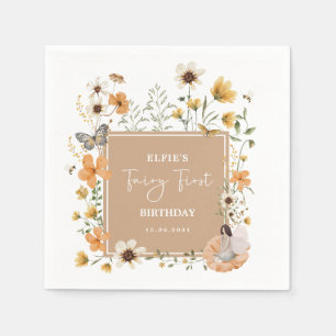 Servilleta De Papel Fall Wildflower Fairy Fairy Chica Birday Party