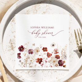 Servilleta De Papel Fall Wildflowers Baby Shower Napkins