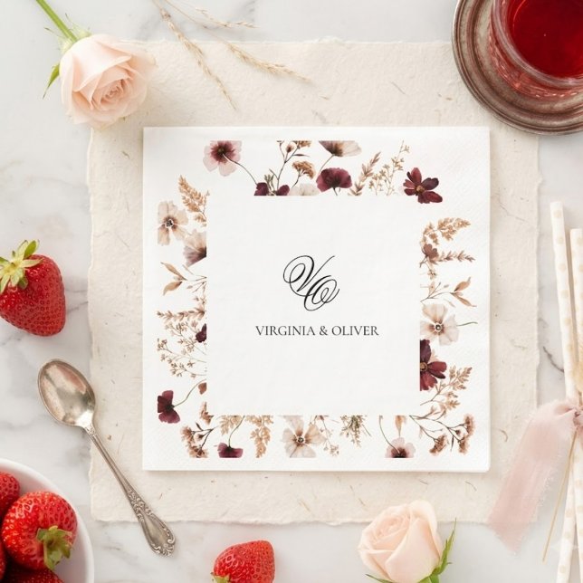 Servilleta De Papel Fall Wildflowers Floral Wedding  (Subido por el creador)