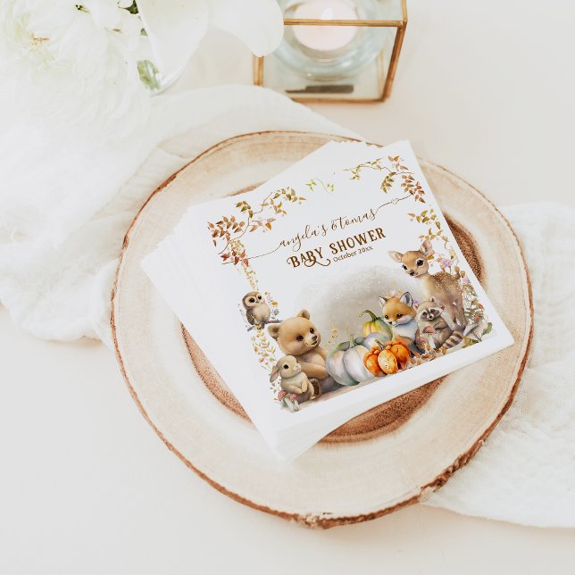 Servilleta De Papel Fall Woodland Little Pumpkin Baby Shower (Subido por el creador)