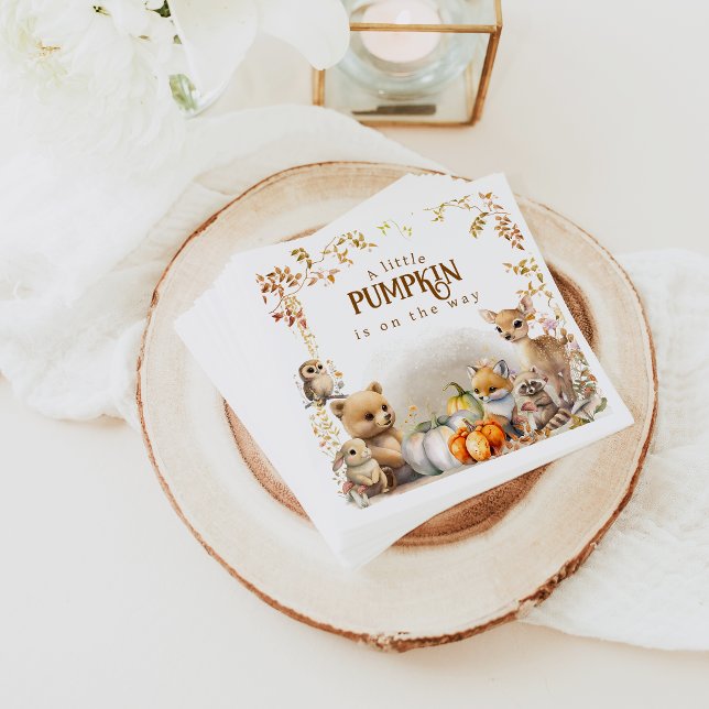 Servilleta De Papel Fall Woodland Little Pumpkin Baby Shower (Subido por el creador)