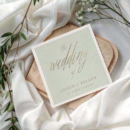 Servilleta De Papel Falsa Caligrafía Dorada Sencilla para la Boda de