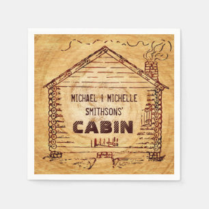 Servilleta De Papel Falsa madera personalizada cabaña de madera 2