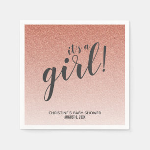 Servilleta De Papel Falso chica Baby Shower de Ombre del purpurina del