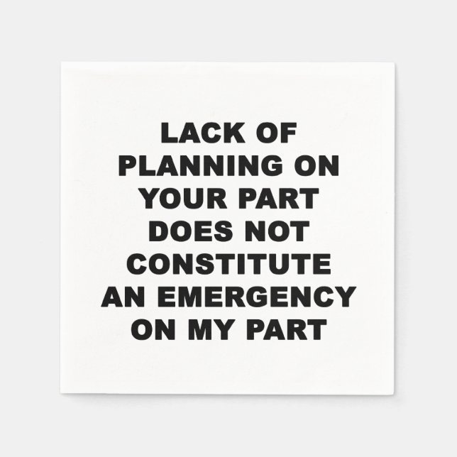 Servilleta De Papel Falta de planificación (Anverso)