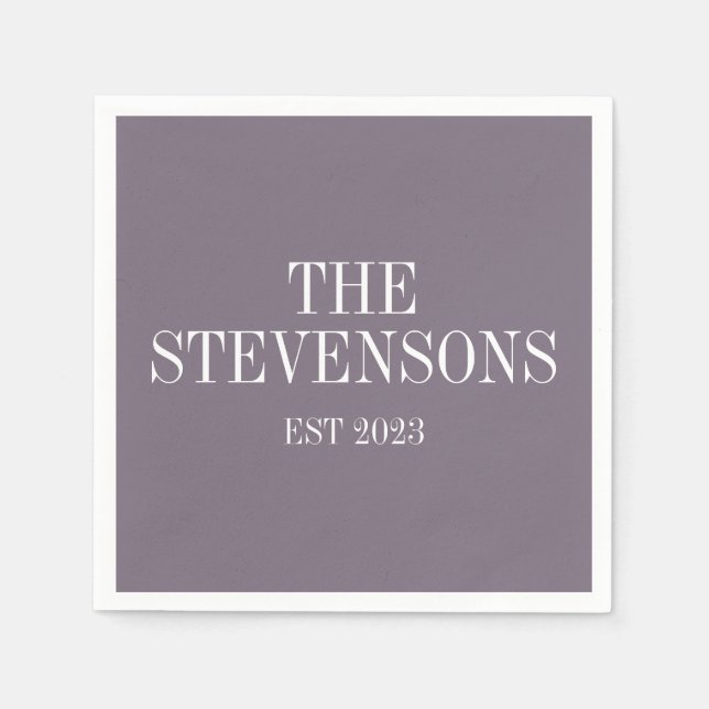 Servilleta De Papel Familia clásica Apellido Fecha Este Púrpura Oscuro (Anverso)