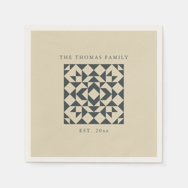 Servilleta De Papel Familia clásica de Personalizados geométricos de l (Anverso)