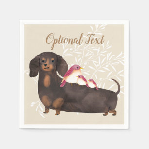 Servilleta De Papel Familia Dachshund y Aves