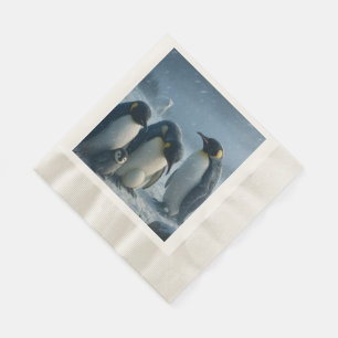 Servilleta De Papel Familia de pingüinos acumula servilletas de almuer