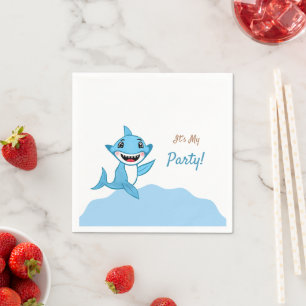 Servilleta De Papel Familia de Tiburones Felices Nivel Dos