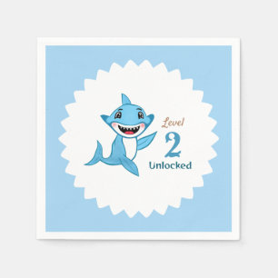 Servilleta De Papel Familia de Tiburones Felices Nivel Dos