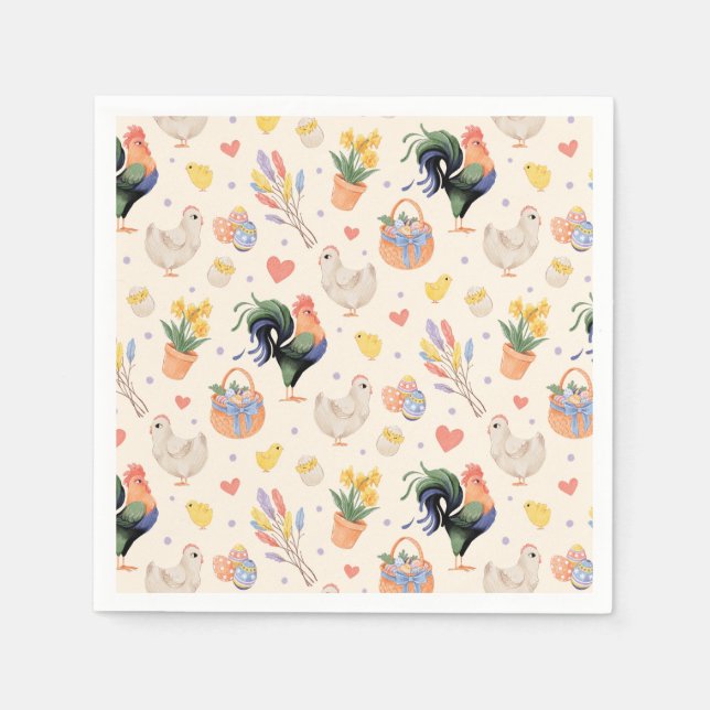 Servilleta De Papel Familia Feliz Pascua (Old Lace) - servilletas (Anverso)