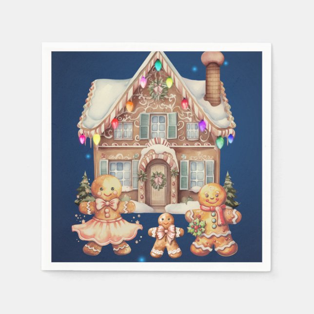 Servilleta De Papel Familia Gingbread (Anverso)