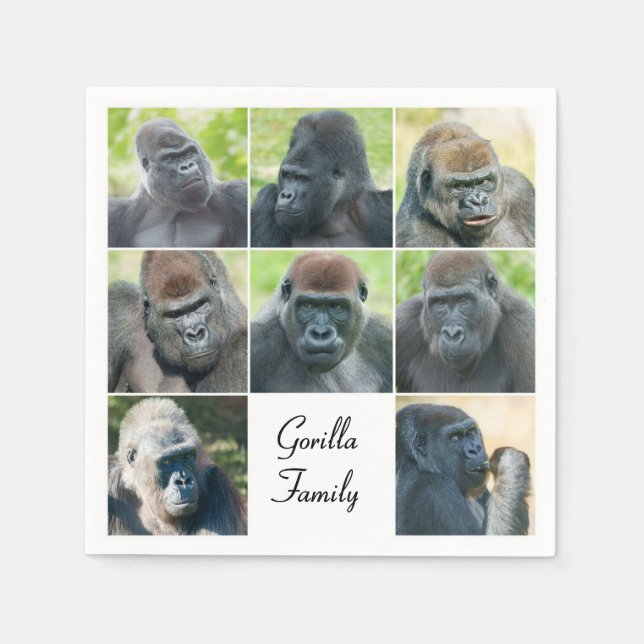 Servilleta De Papel Familia Gorilla (Anverso)