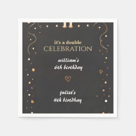 Servilleta De Papel familia Parentesco Negro simple moderno Cumpleaños