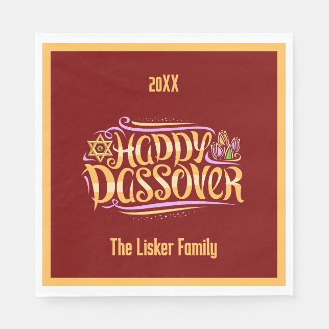 Servilleta De Papel Familia Passover (Anverso)