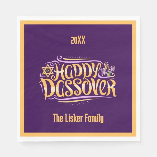 Servilleta De Papel Familia Passover (Anverso)