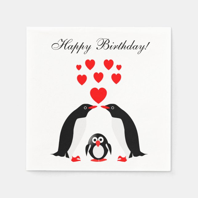 Servilleta De Papel Familia Penguins (Anverso)