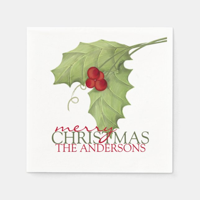 Servilleta De Papel Familia Personalizado de Verdor Botánico Rustic Be (Anverso)