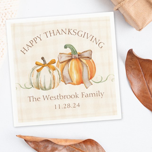 Servilleta De Papel Familia personalizado Nombre Calabaza Cute Bows Ac (Subido por el creador)