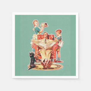 Servilleta De Papel Familia Retro Vintage 50s de servilletas de papel