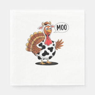 Servilleta De Papel Familia Turca Moo de Acción de Gracias Funny Turke