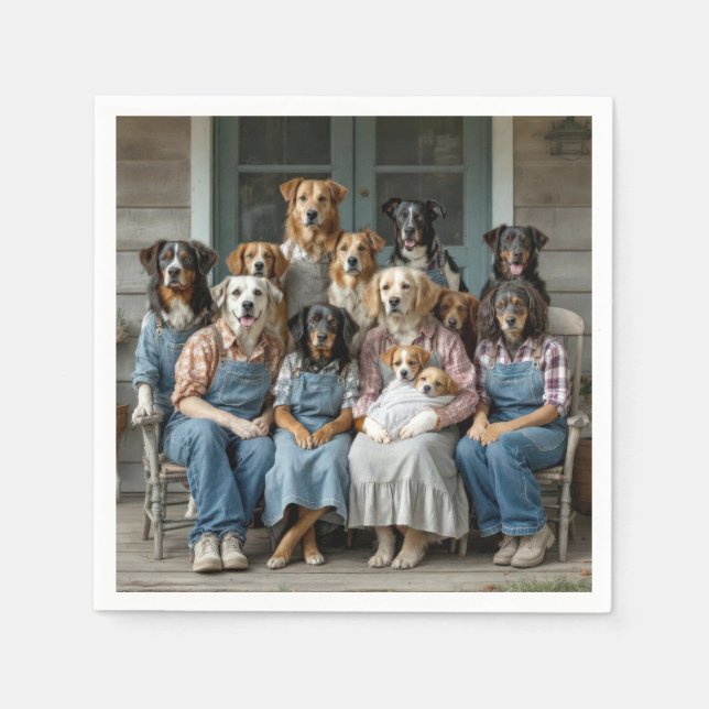 Servilleta De Papel Family Dog Portrait (Anverso)