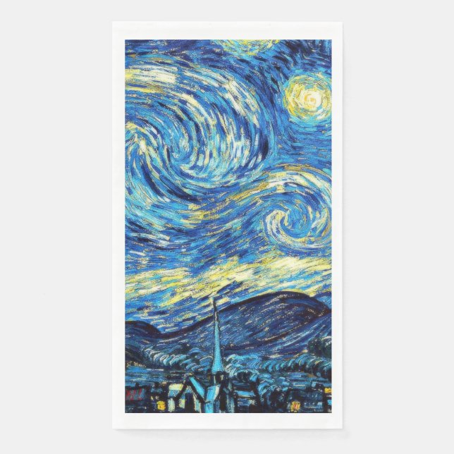Servilleta De Papel Famoso cuadro de Van Gogh, Noche Starry (Anverso)