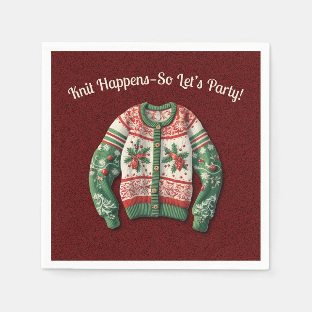 Servilleta De Papel Famosos Navidades Sweater Holiday Party (Anverso)